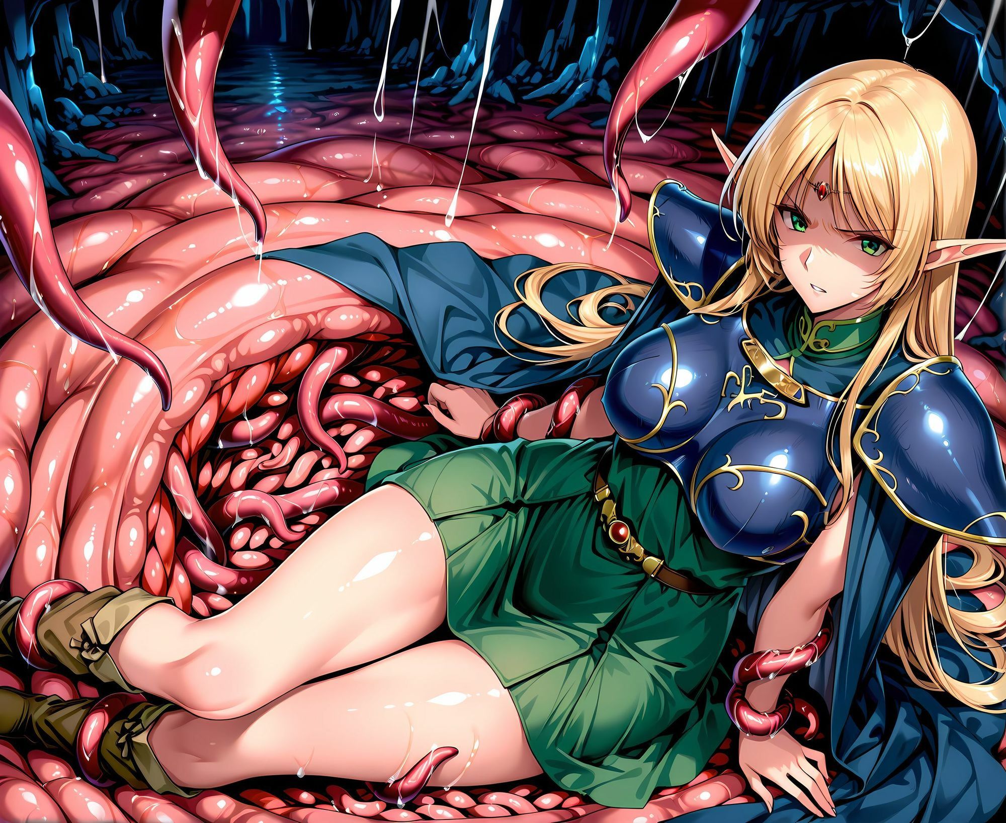 ハイエルフ洗脳丸呑み悪堕ち〜淫魔化搾精〜 サンプル3ページ目