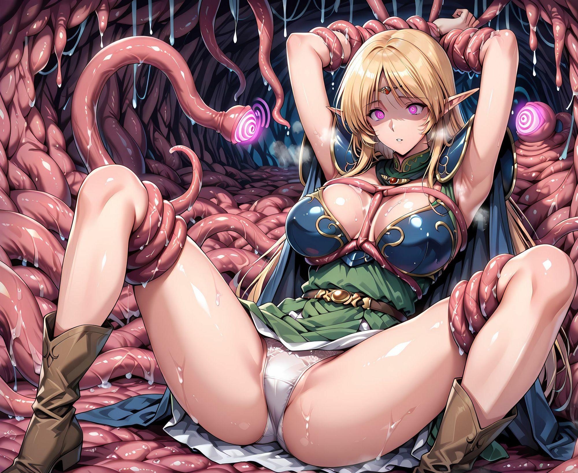 ハイエルフ洗脳丸呑み悪堕ち〜淫魔化搾精〜 サンプル4ページ目