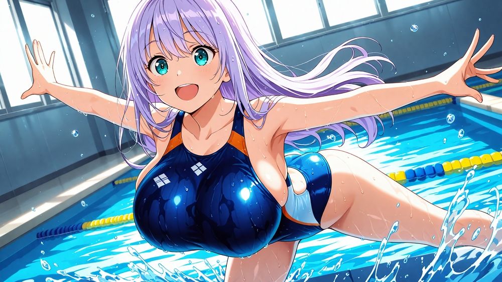 爆乳紫髪茶髪スイマーが顧問と秘密の孕ませ特訓【4K】【400枚収録】 サンプル2ページ目