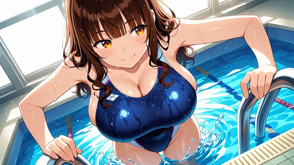 爆乳紫髪茶髪スイマーが顧問と秘密の孕ませ特訓【4K】【400枚収録】 サンプル3ページ目
