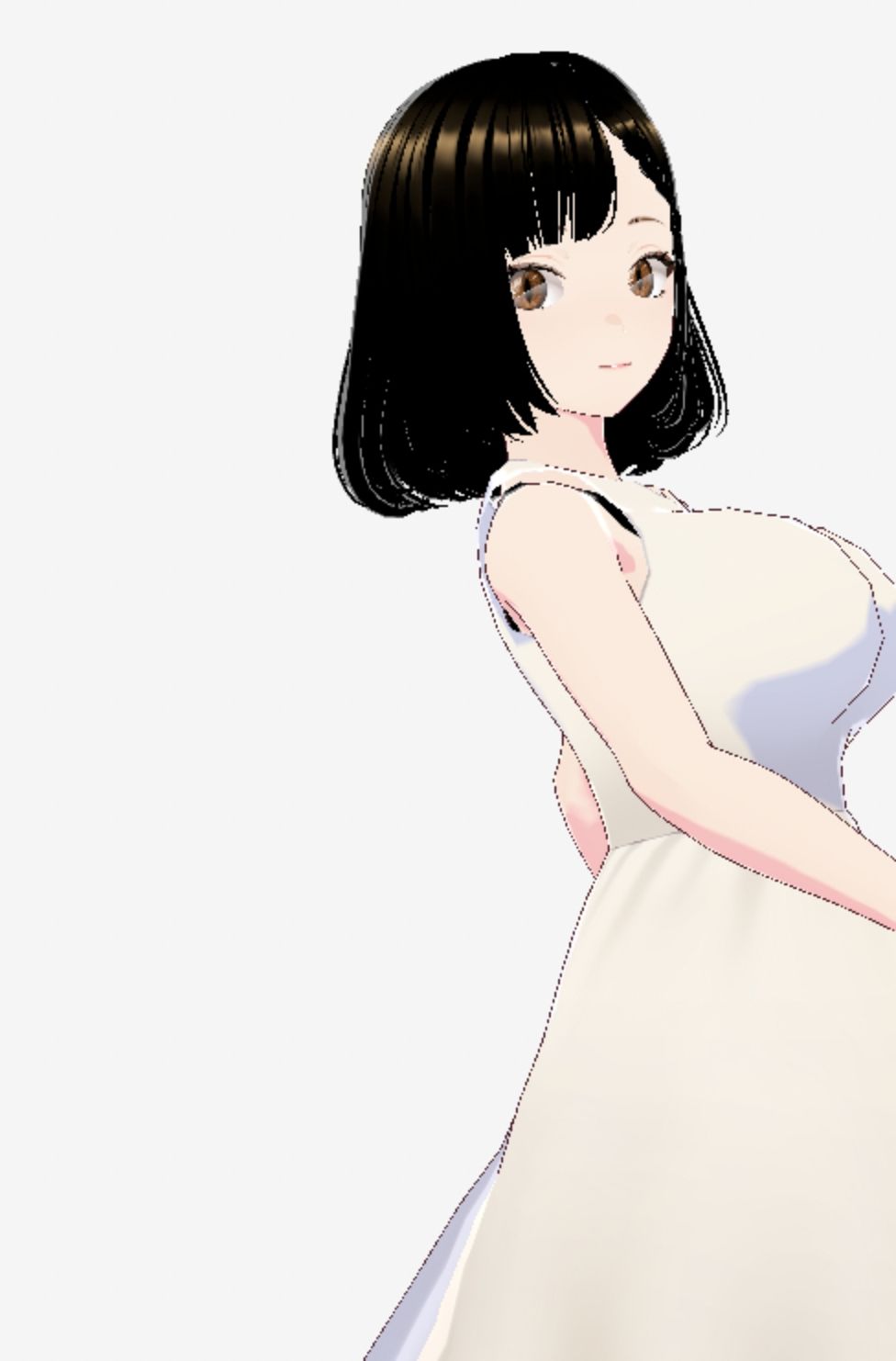 白ワンピースを着たお姉さん（セリフなし  3DCGモデル  イラスト集） サンプル1ページ目