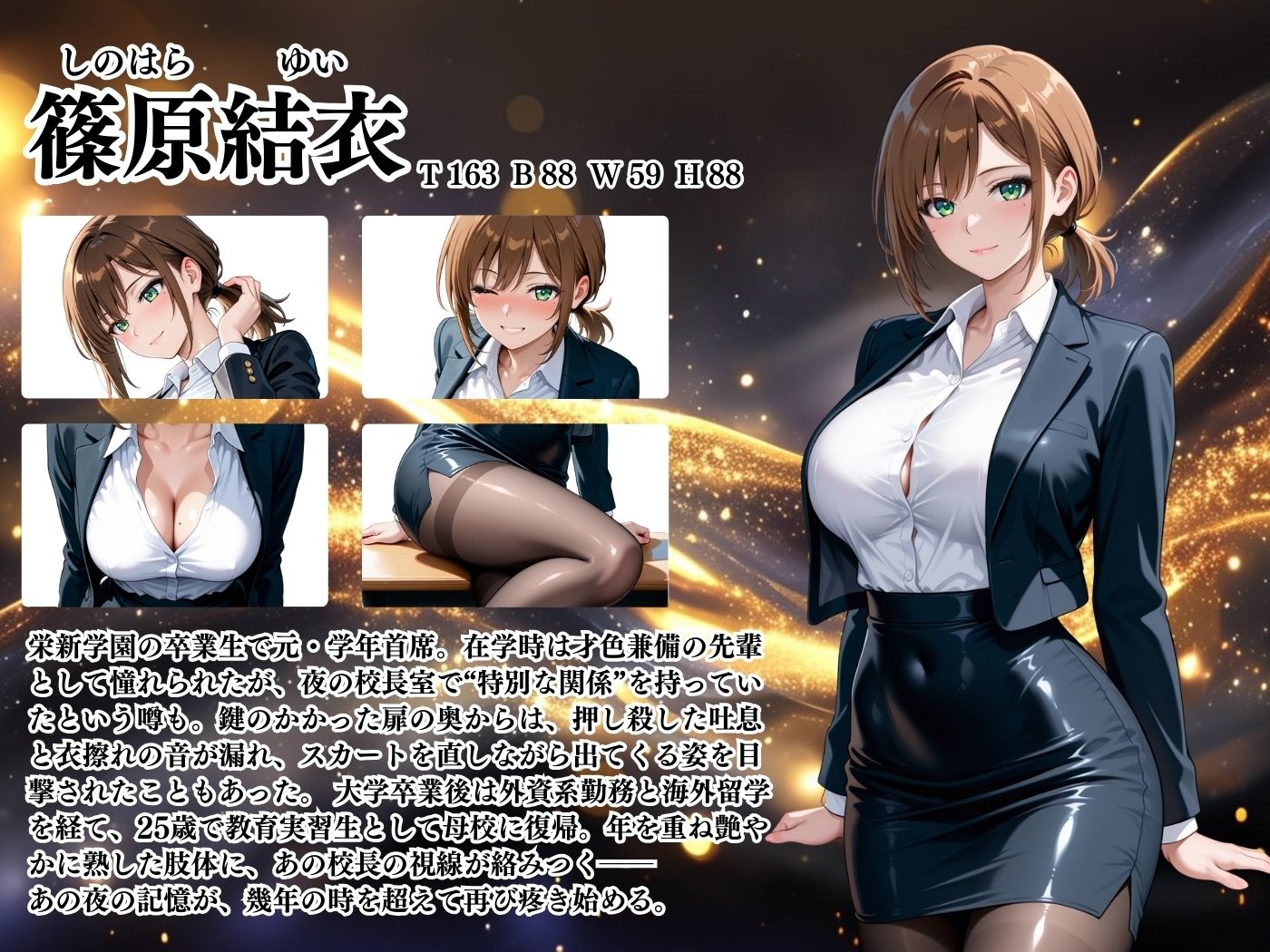 【4Kイラスト】1万3000人の生徒を抱いた校長による篠原結衣への性指導（巫女バイト編） サンプル2ページ目