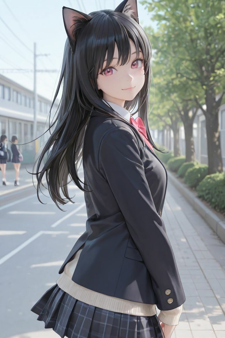 猫耳JKの通学路 サンプル1ページ目