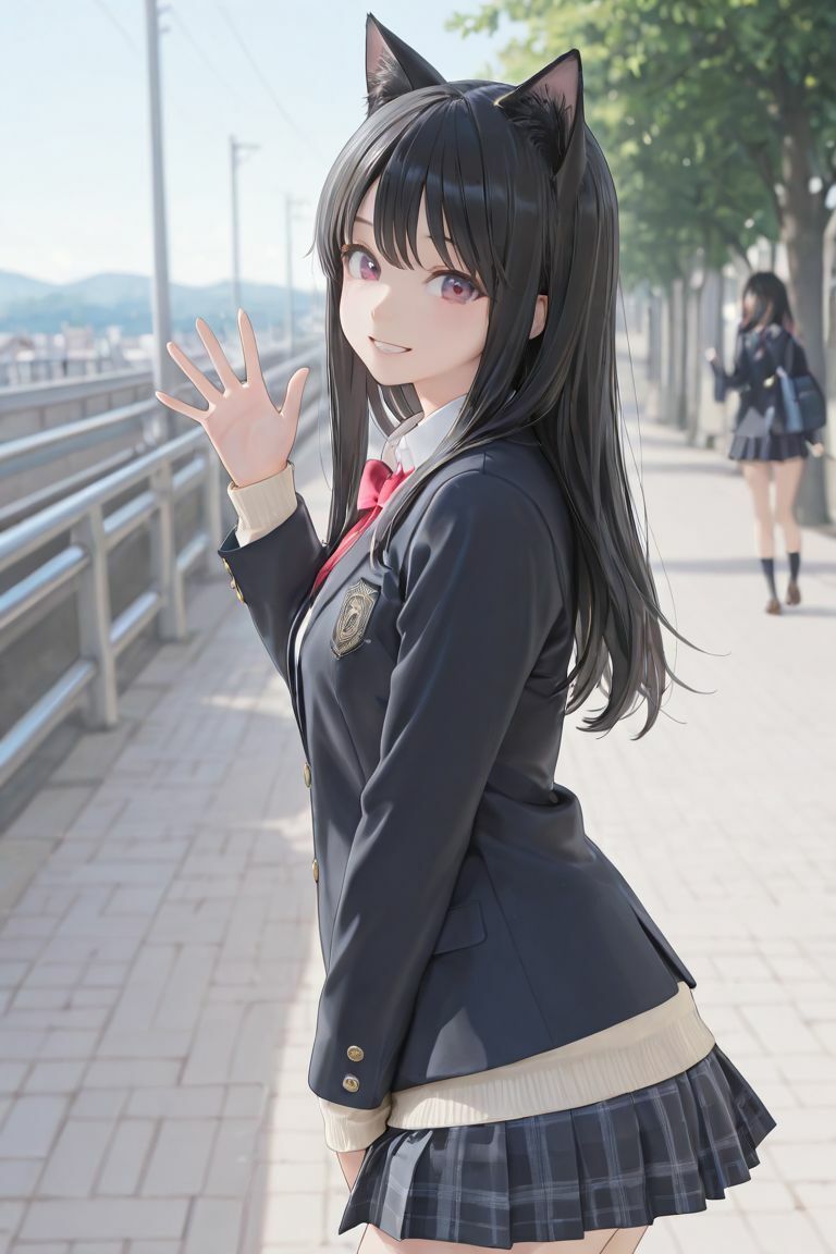 猫耳JKの通学路 サンプル3ページ目