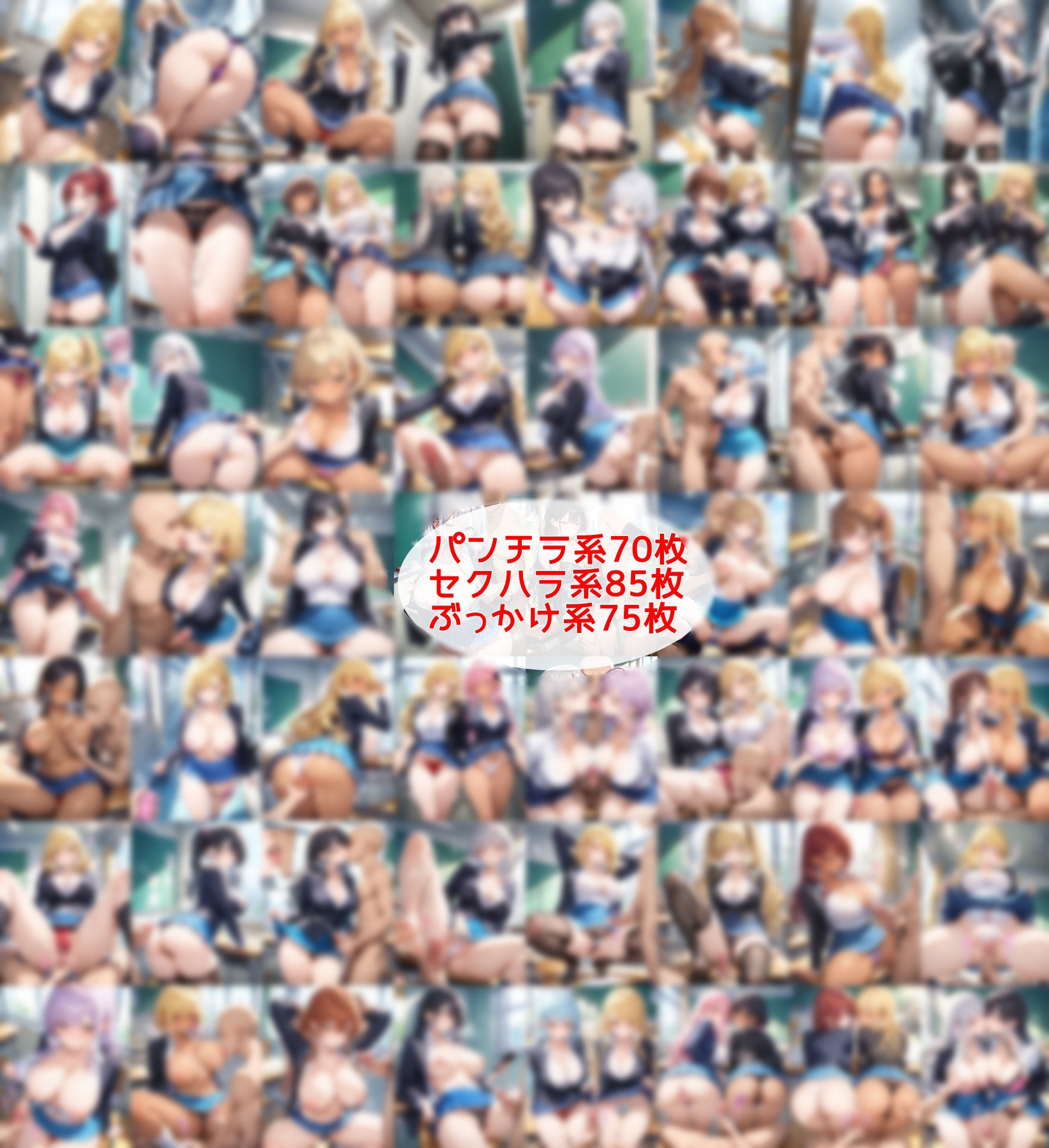 超ミニスカ女学園7〜パンツ丸見えのギャルJK達にセクハラしたり、ぶっかけたり、チ〇ポのお世話してもらうイラスト集〜 サンプル1ページ目