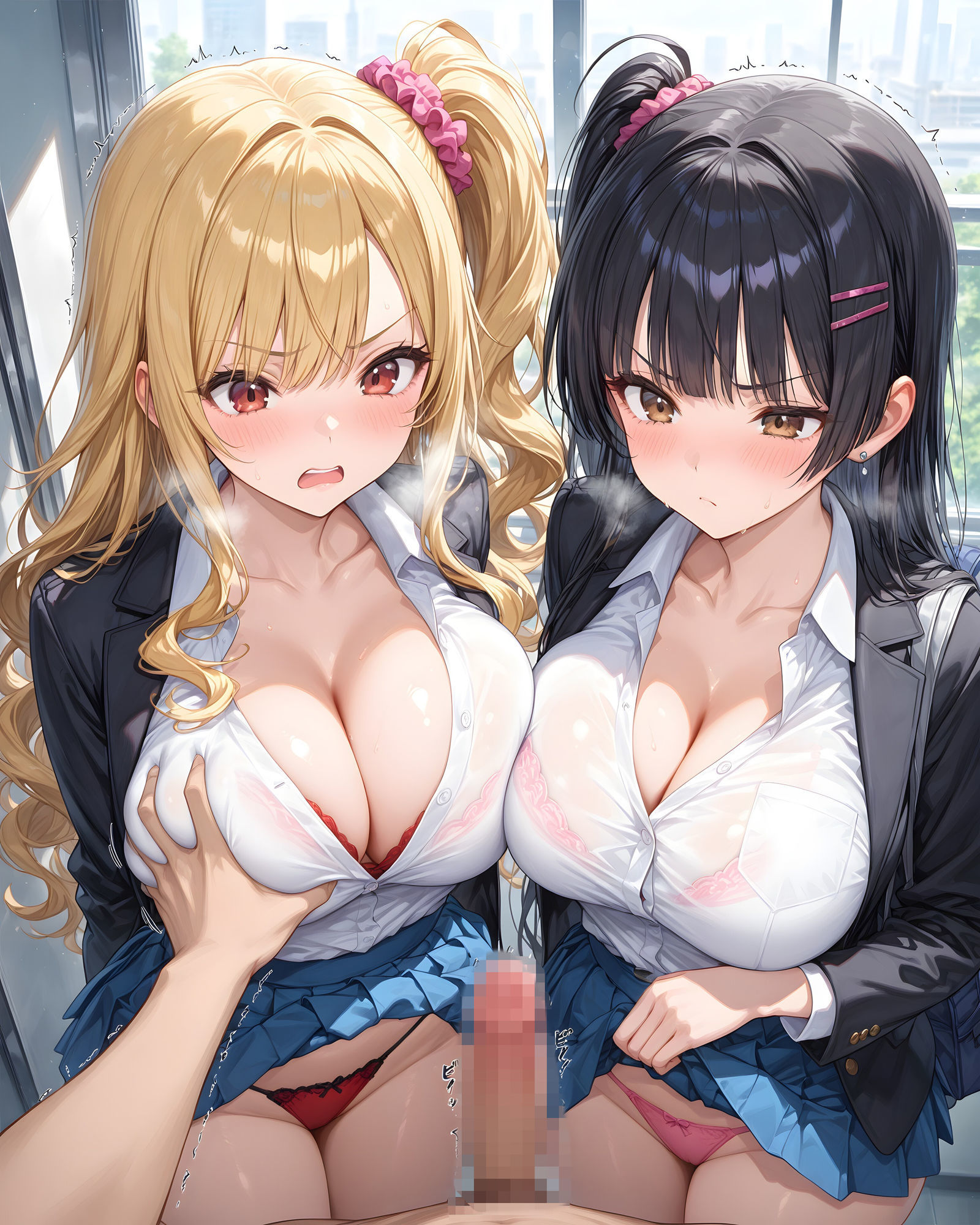 超ミニスカ女学園7〜パンツ丸見えのギャルJK達にセクハラしたり、ぶっかけたり、チ〇ポのお世話してもらうイラスト集〜 サンプル5ページ目