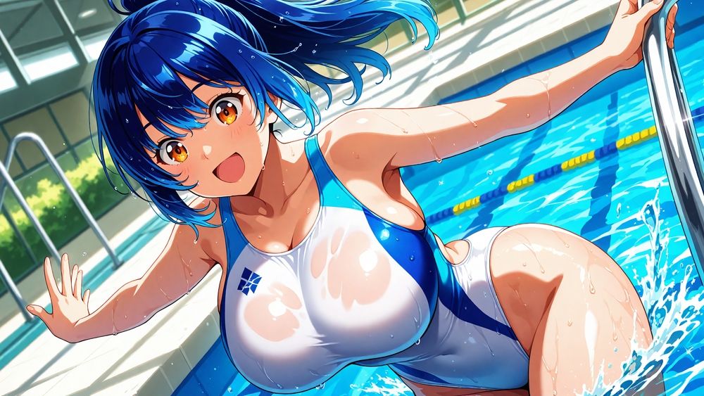 白競泳水着の爆乳姉妹が顧問と秘密のレッスン【400枚】【4K】 サンプル3ページ目