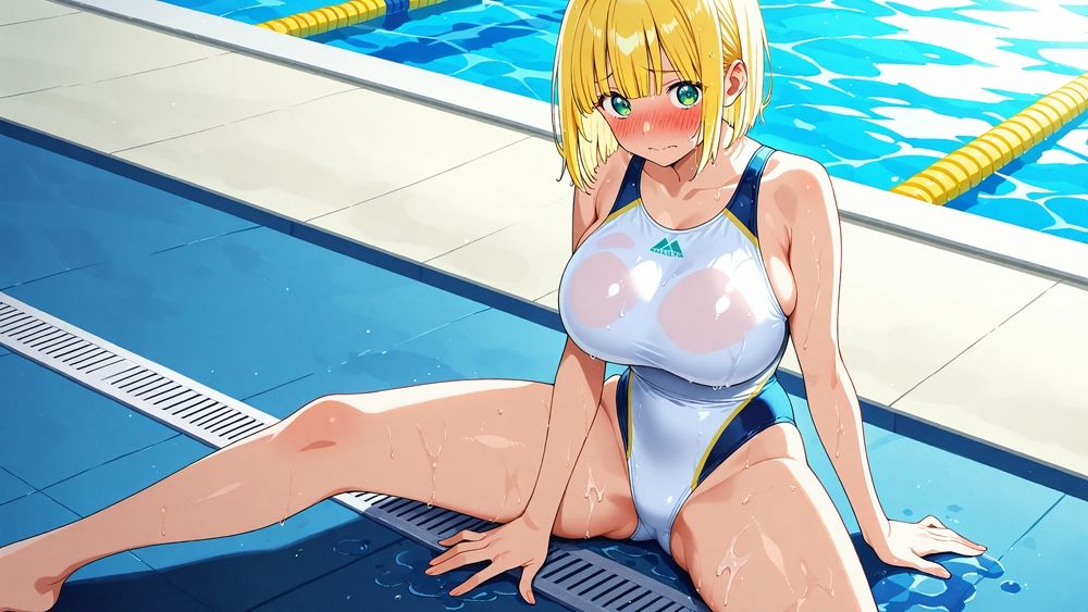白競泳水着の爆乳姉妹が顧問と秘密のレッスン【400枚】【4K】 サンプル4ページ目