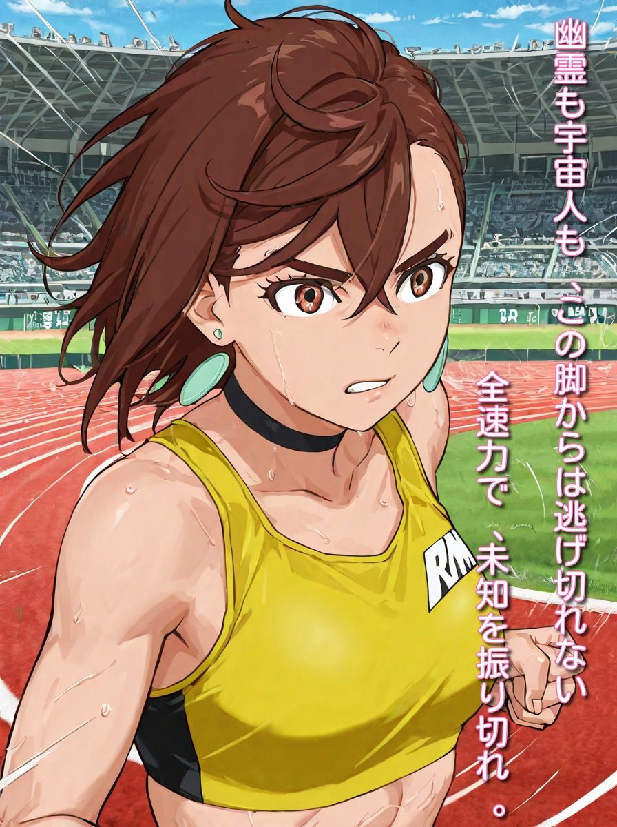 「オーバー・ザ・ライン」陸上ユニフォームでオナニーするモモがみたい…そんなあなたのための作品です。 サンプル1ページ目