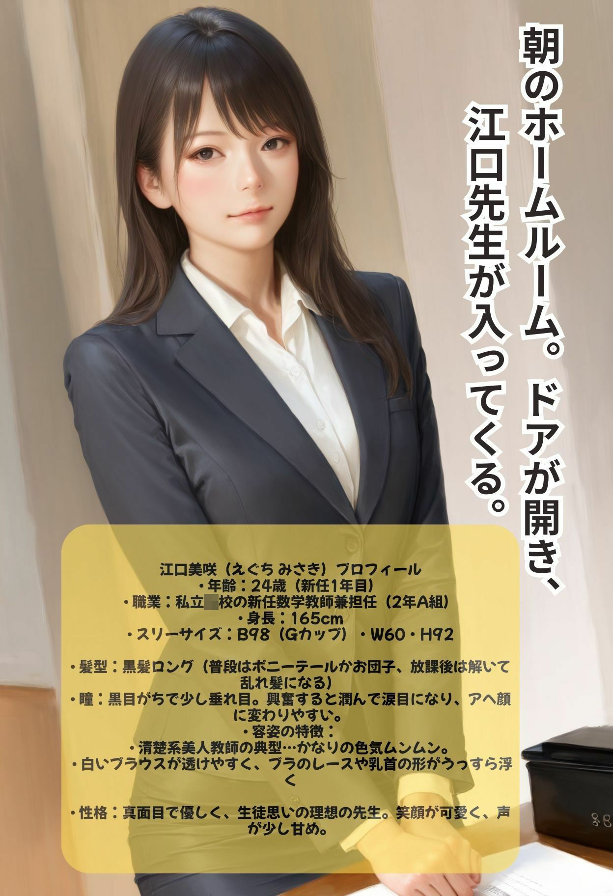 新人美人教師 僕は先生のオナニーを見てしまった そこから始まる先生と僕の学生生活 サンプル1ページ目