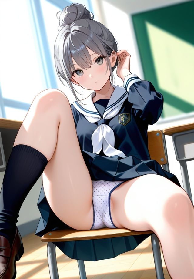 クラスの女子は椅子の座り方が横着過ぎる サンプル2ページ目