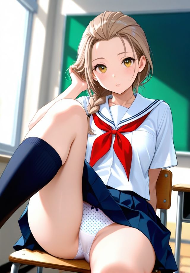 クラスの女子は椅子の座り方が横着過ぎる サンプル4ページ目