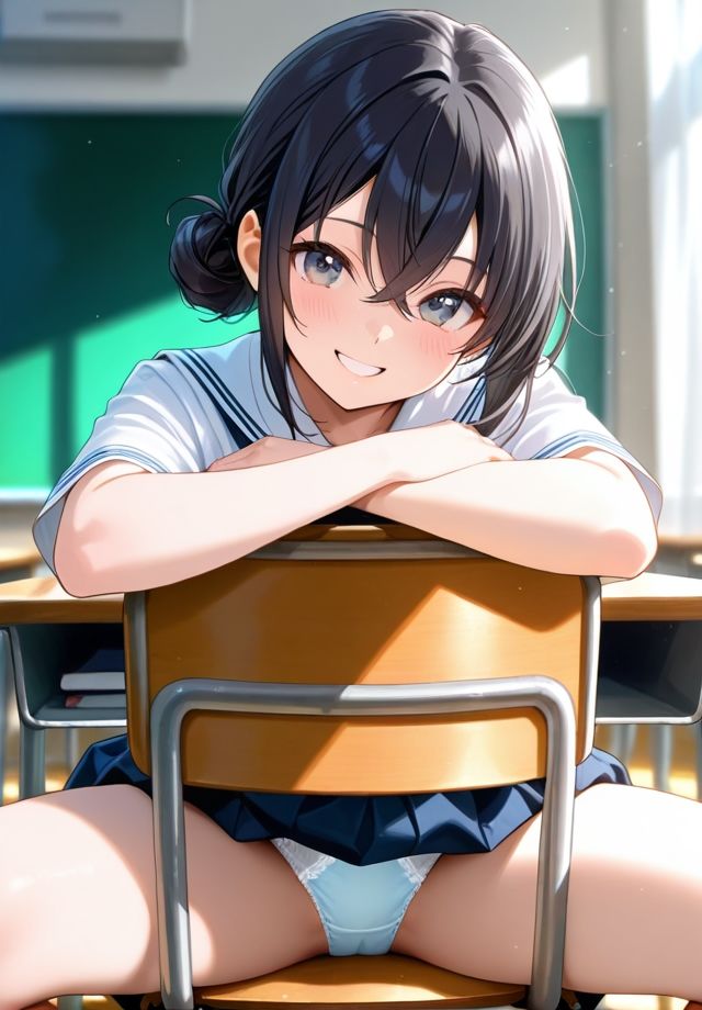 クラスの女子は椅子の座り方が横着過ぎる サンプル7ページ目