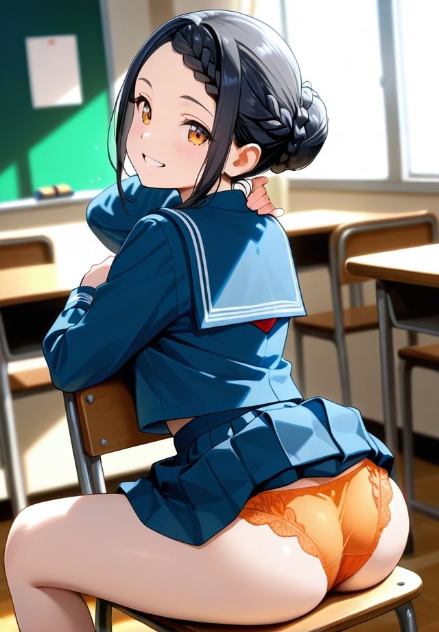 クラスの女子は椅子の座り方が横着過ぎる  後ろ姿編 サンプル2ページ目