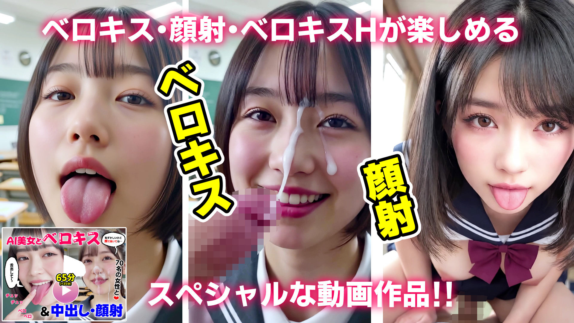 【動画＋写真集】女子校生7作品セット 4時間46分833枚 〜ベロキス顔射おしっこ種付けプレス〜 サンプル7ページ目