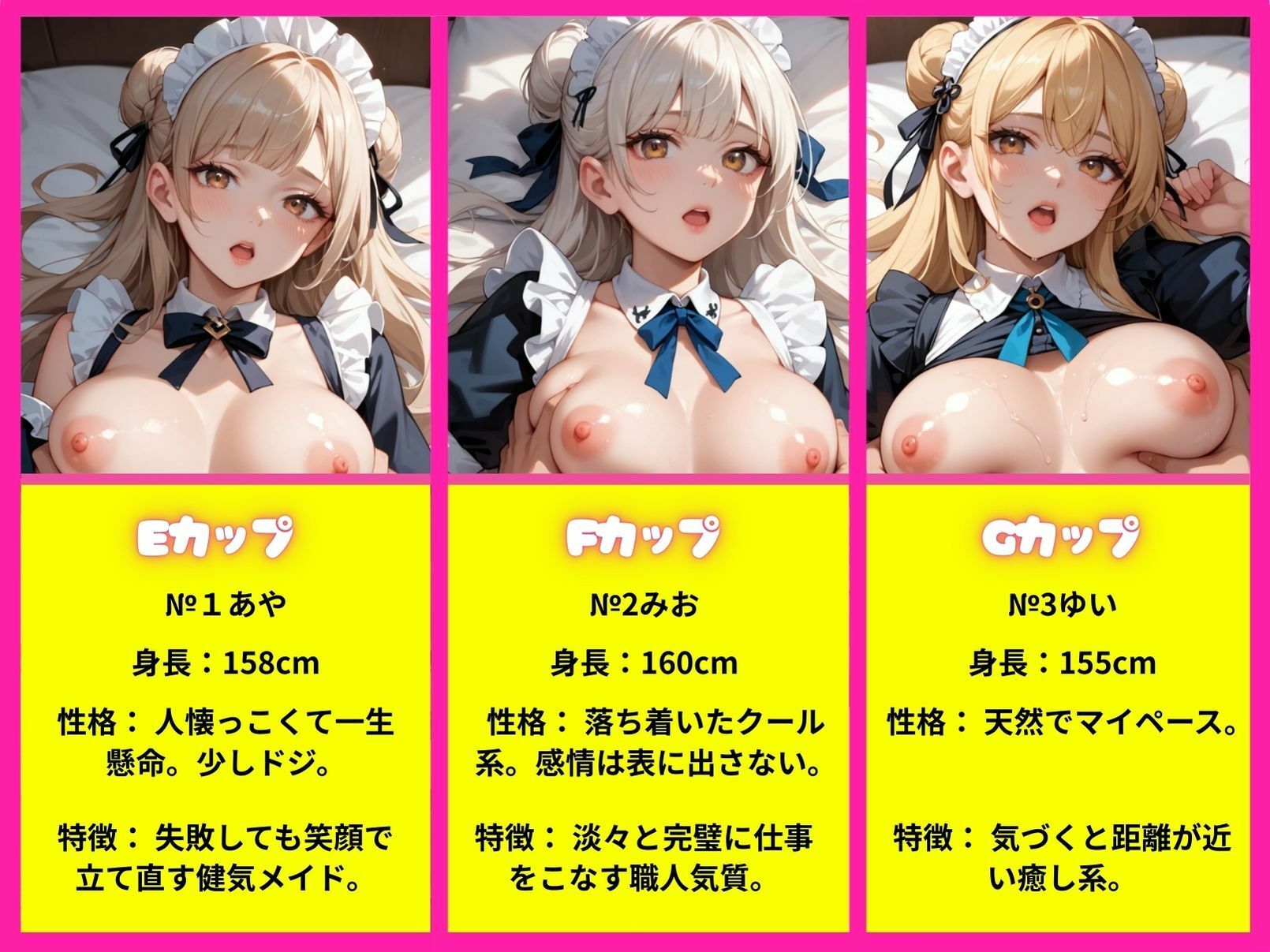 【アニメ動画No.004  縦向きバージョン】もみもみメイド学園の12人巨乳メイドたちがもんでもんで揉まれまくる、ダイナミックな胸もみ！メイド巨乳組もみもみ総選挙！ サンプル3ページ目