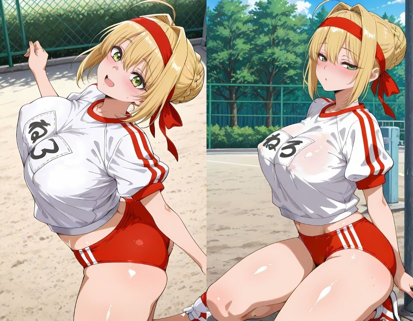 嫁◯と体操服でイチャコスエッチ サンプル6ページ目