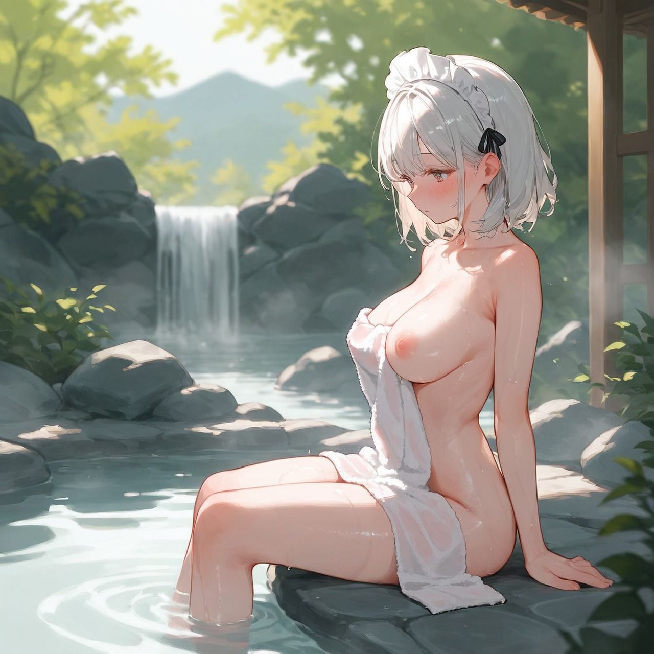 メイドさんと温泉でいちゃラブ（はーと） サンプル3ページ目