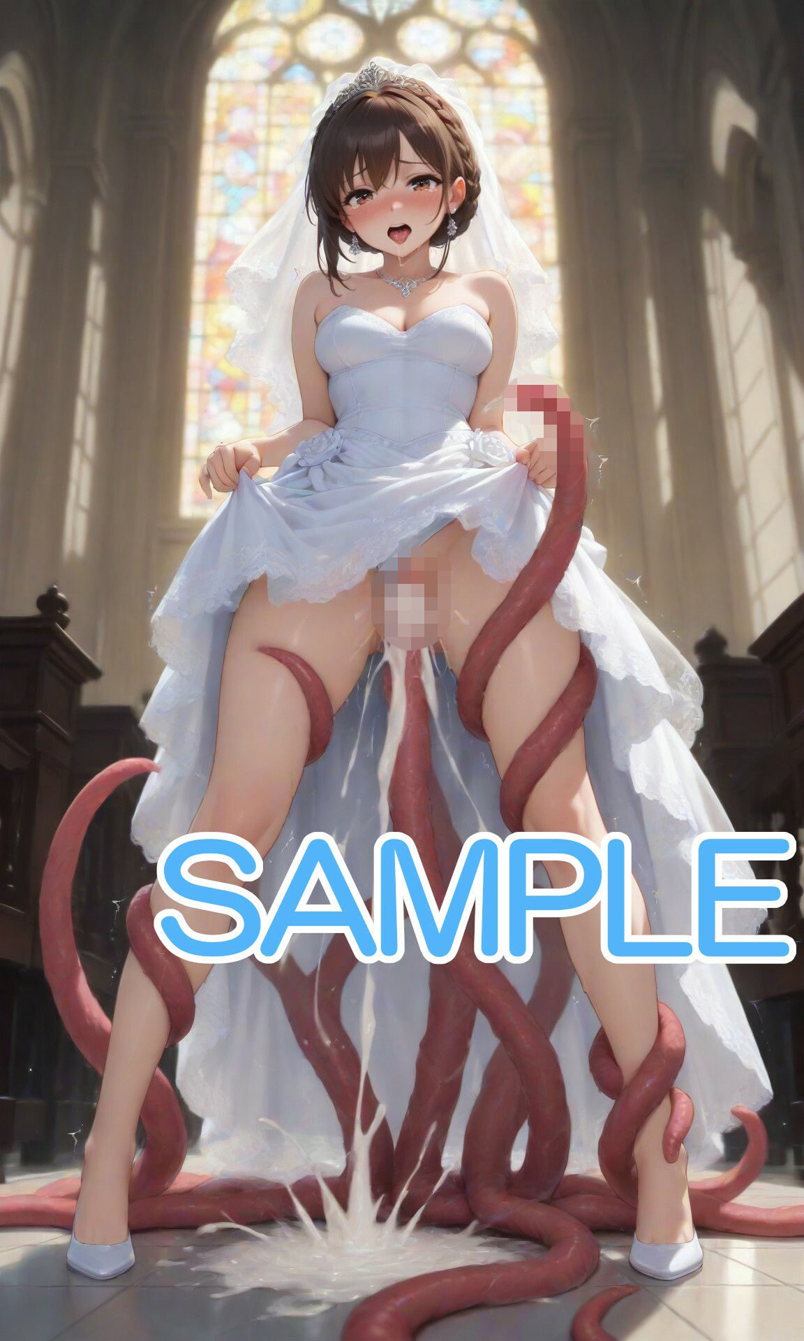 触手とウェディングドレスな女の子 サンプル7ページ目