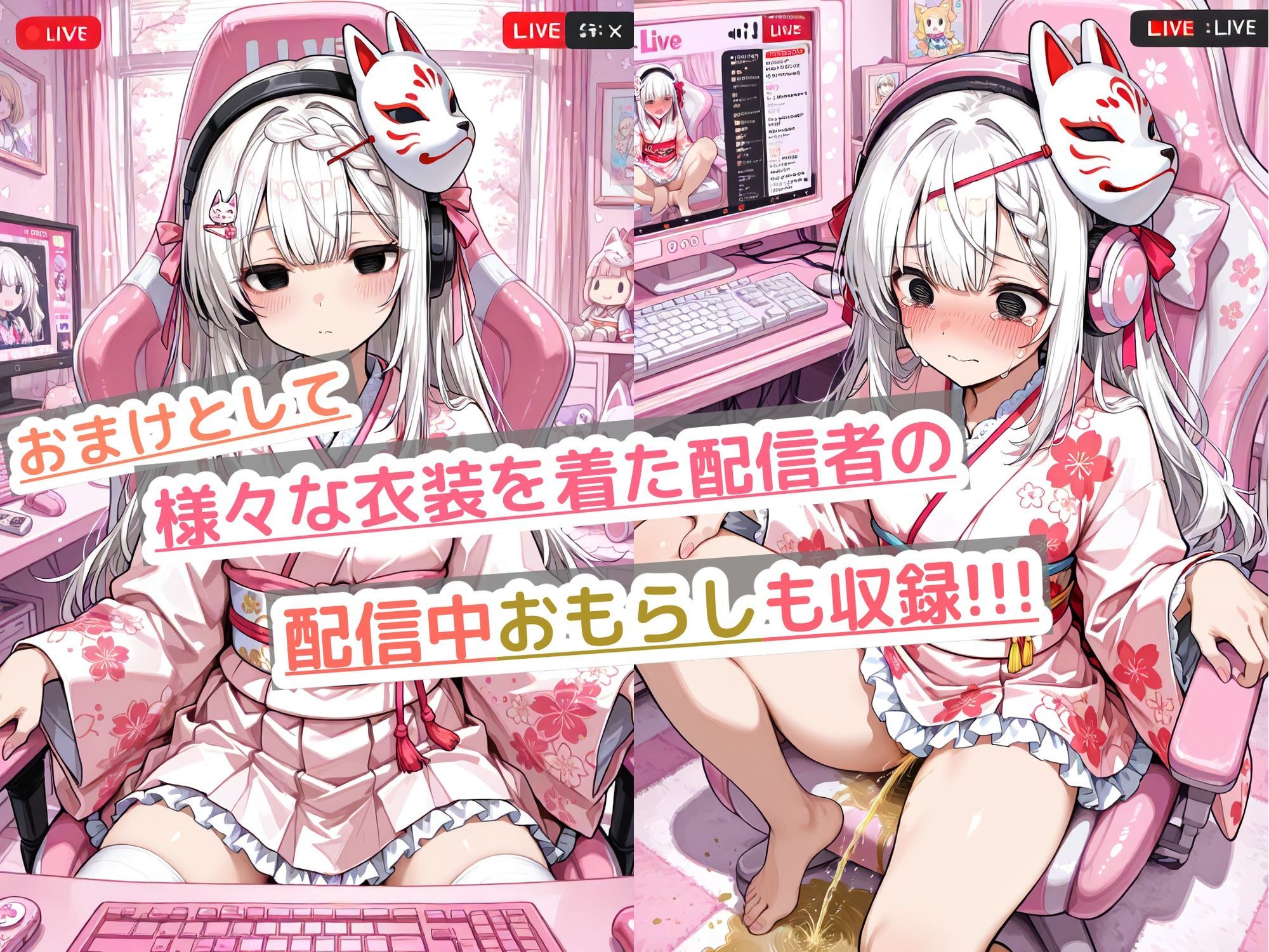 『クリアするまでトイレ禁止！清楚系配信者がリスナーの目の前で決壊、公開お漏らしアーカイブ。』 サンプル8ページ目