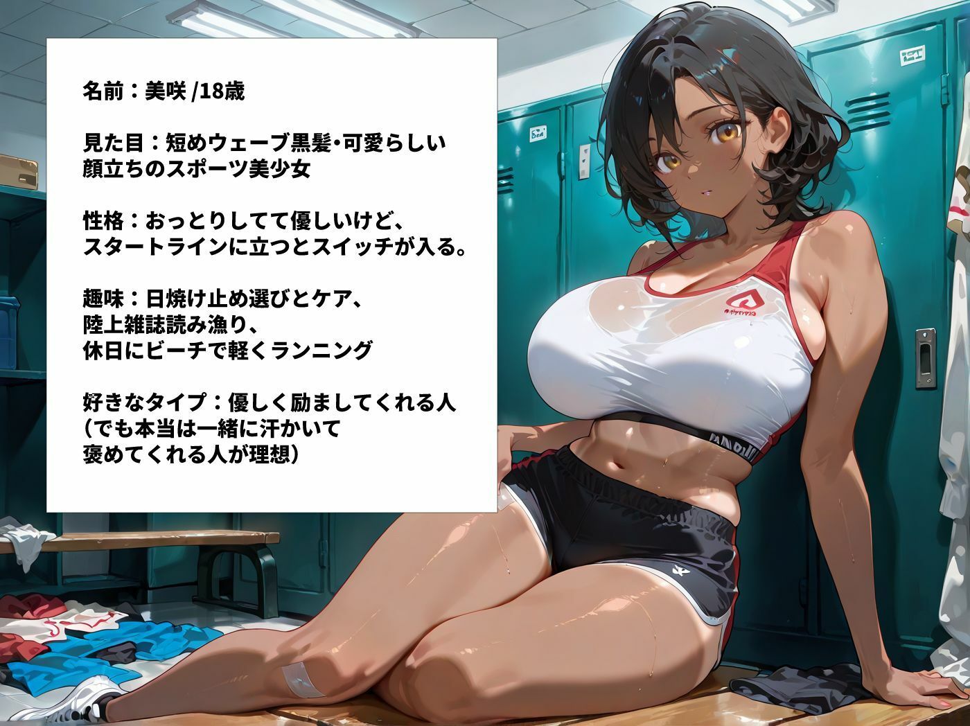 日焼け陸上部巨乳JKを部室に呼び出し汗だくセックス サンプル7ページ目