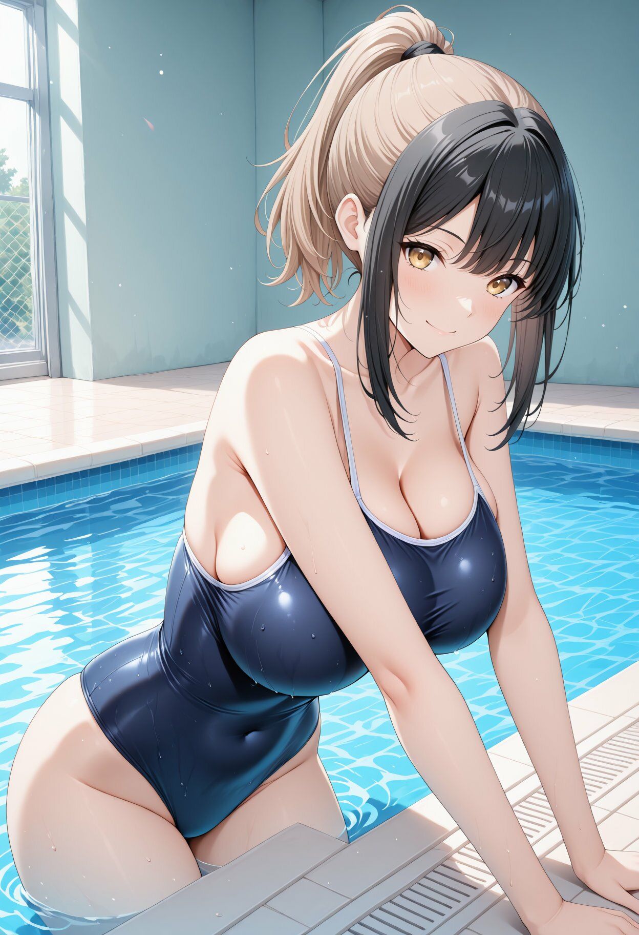 水泳部に新任の先生が入って来たが巨乳すぎた サンプル1ページ目