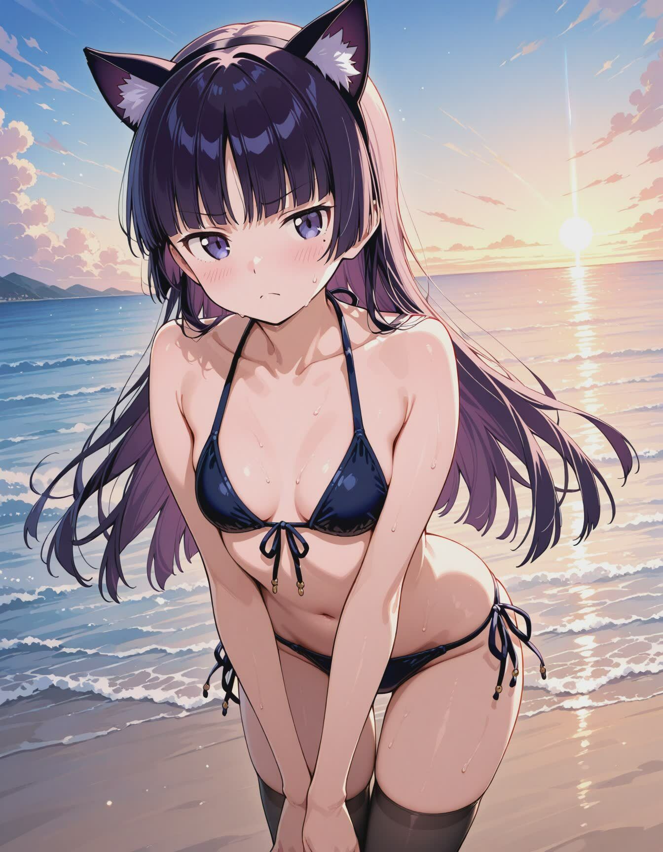 黒猫と、いっぱいエッチなじかん サンプル1ページ目