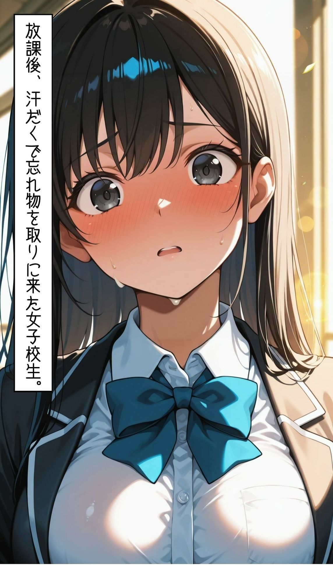 黒髪清楚巨乳が中出しご奉仕〜デカチンにいいなり調教〜 サンプル1ページ目