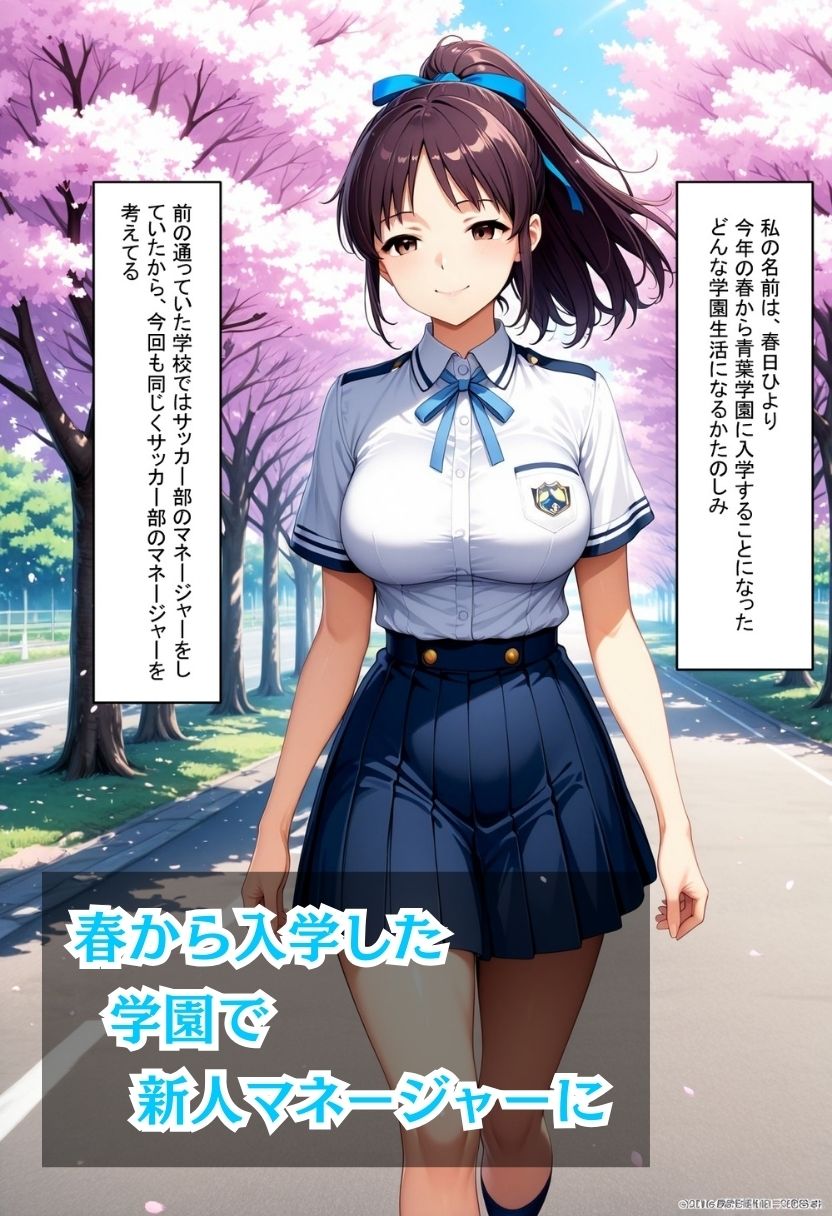 部活のキャプテンと真面目で明るい性格な新人マネージャーの純愛H サンプル1ページ目