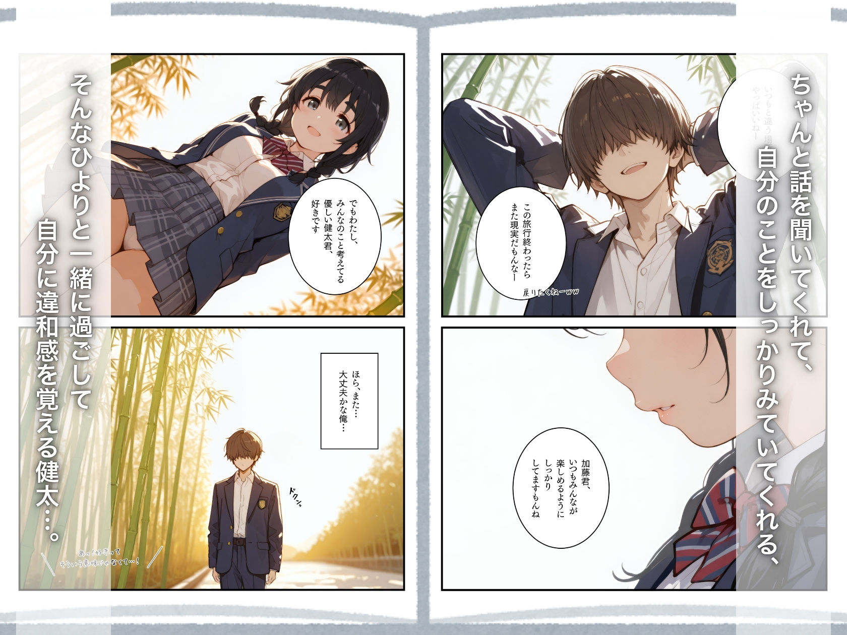 修学旅行3―最初は気にも留めなかった地味な子に、いつの間にか惹かれていた話。 サンプル4ページ目