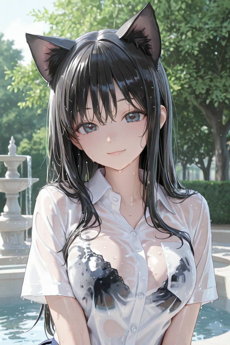猫耳JKと噴水で サンプル4ページ目