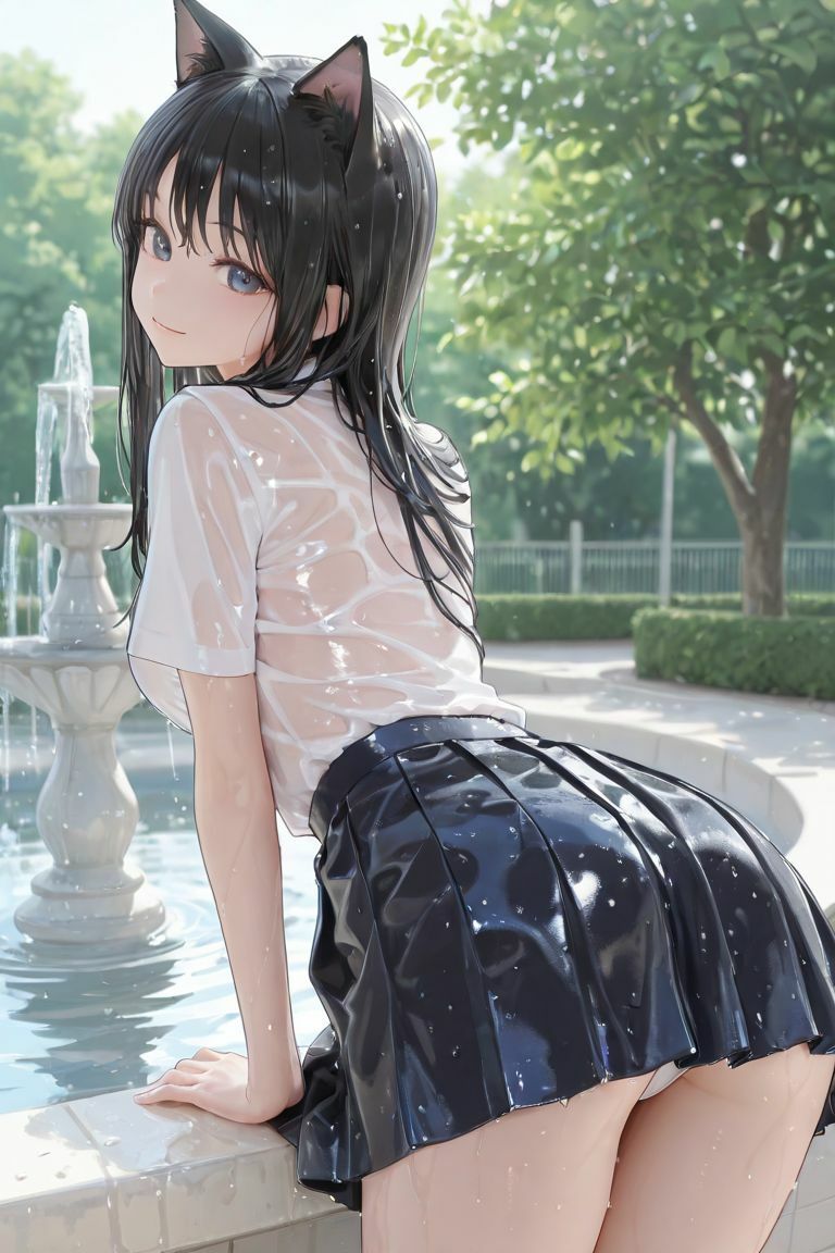 猫耳JKと噴水で サンプル7ページ目