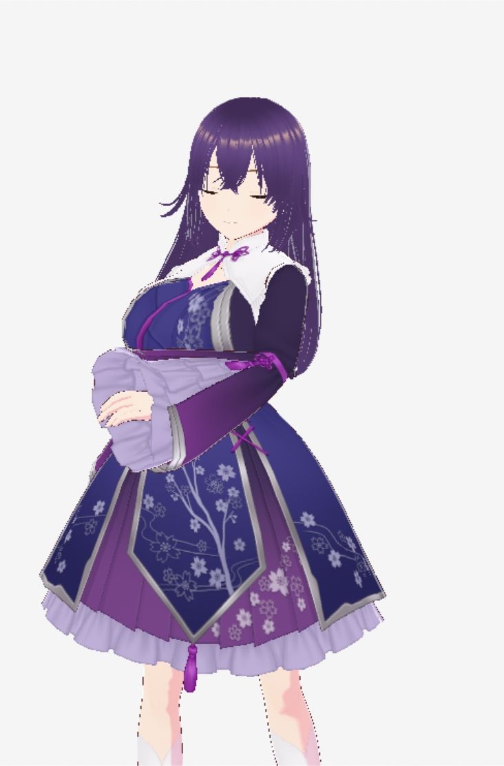 和柄の洋風ドレスの巨乳美女（セリフなし  3DCGモデル  イラスト集） サンプル3ページ目