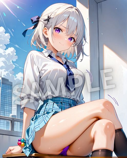 銀髪美女ヒミツ図鑑― 秘められた瞬間イラスト集 ― サンプル1ページ目
