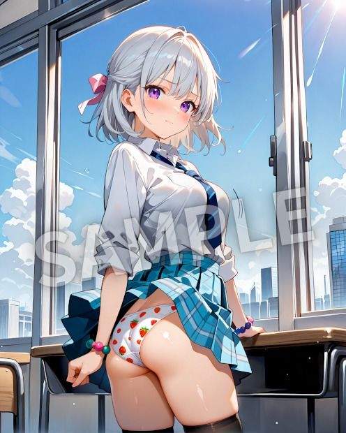 銀髪美女ヒミツ図鑑― 秘められた瞬間イラスト集 ― サンプル3ページ目