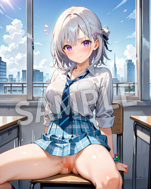 銀髪美女ヒミツ図鑑― 秘められた瞬間イラスト集 ― サンプル4ページ目