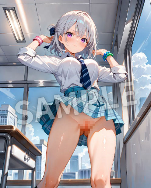 銀髪美女ヒミツ図鑑― 秘められた瞬間イラスト集 ― サンプル5ページ目