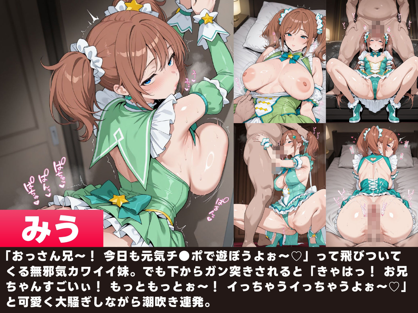 【魔法少女】義妹に魔法少女の恰好させてハメまくってみた サンプル3ページ目