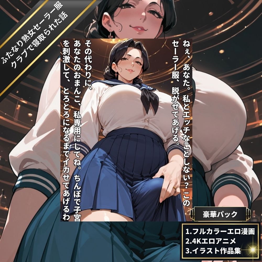 ふたなり熟女セーラー服クラブで寝取られた話〜女性視点〜【4Kエロアニメ＋フルカラーエロ漫画＋イラスト作品集・詰め込み豪華パック】 サンプル6ページ目