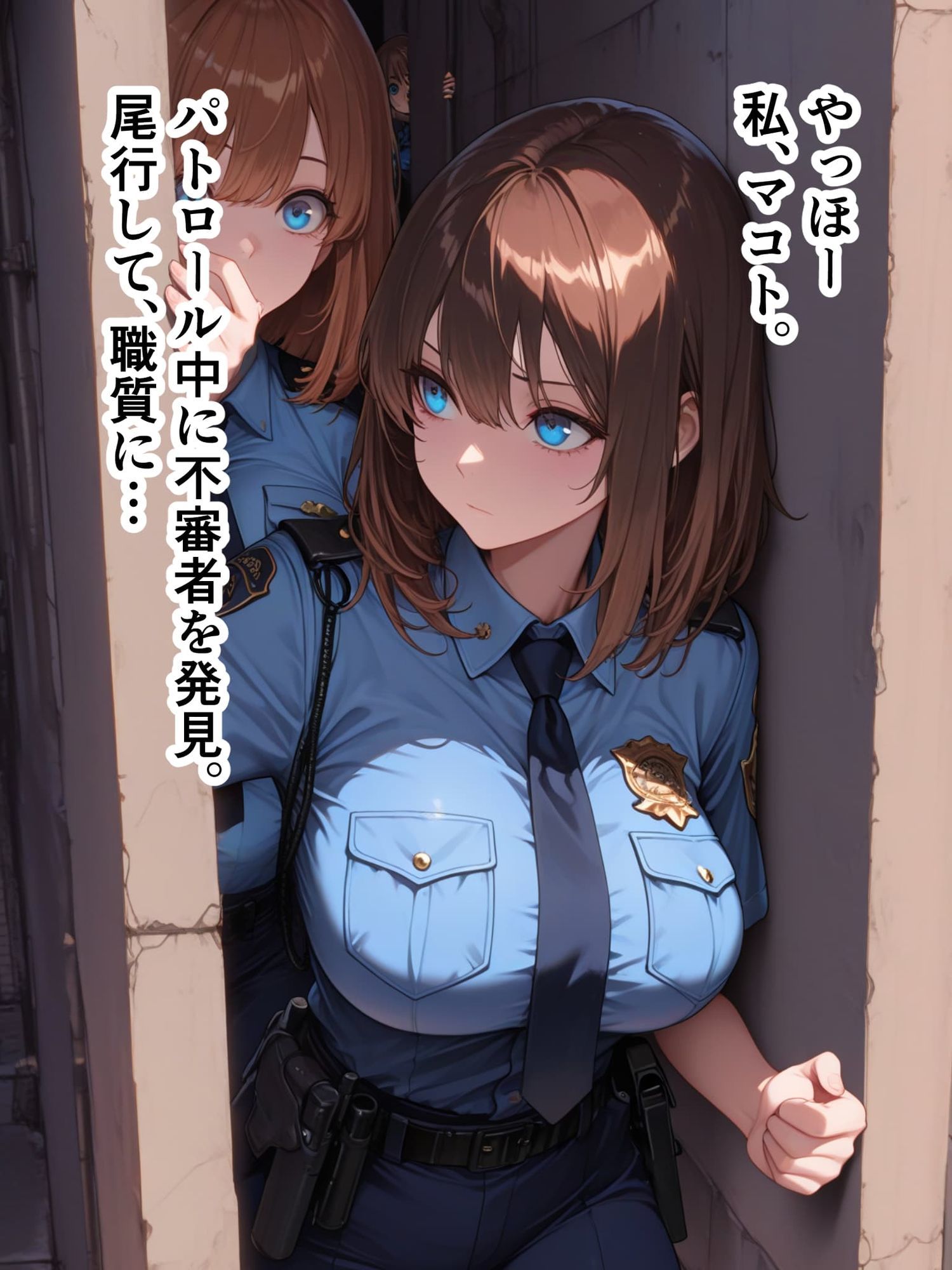 【漫画/NTR】正義の身代わり公務 140P 〜新人女警・真琴。彼氏の目前で犯人に堕ちる絶望の記録〜 サンプル2ページ目