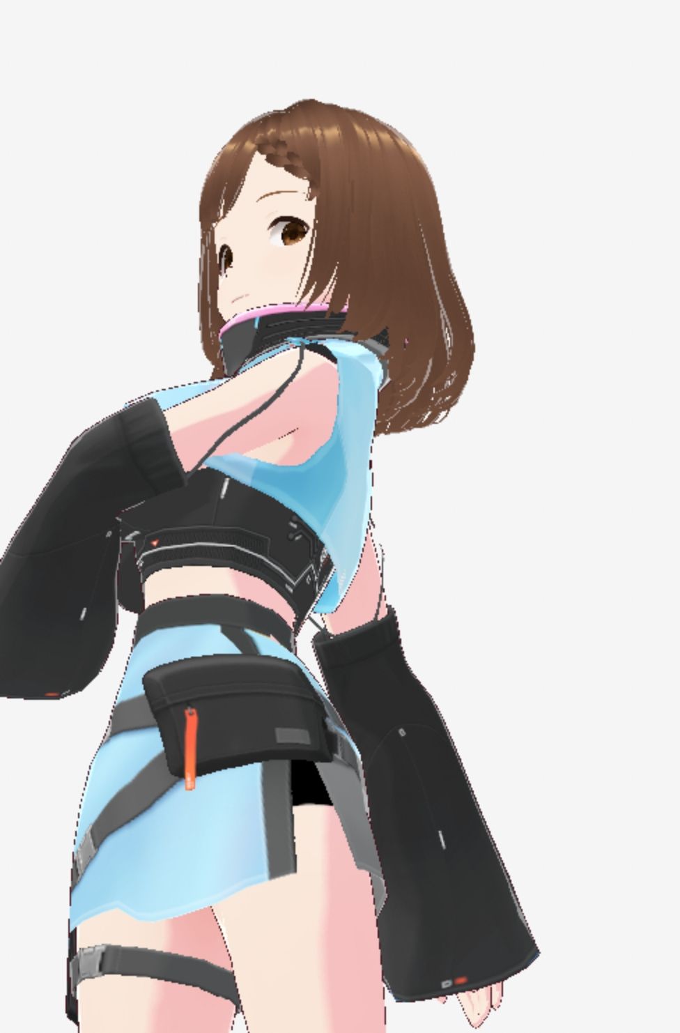 未来から来たような水色の服の巨乳のお姉さん（セリフなし 3DCGモデル イラスト集） サンプル7ページ目