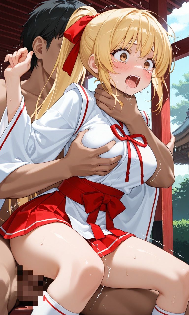 金髪巫女の首絞め サンプル2ページ目