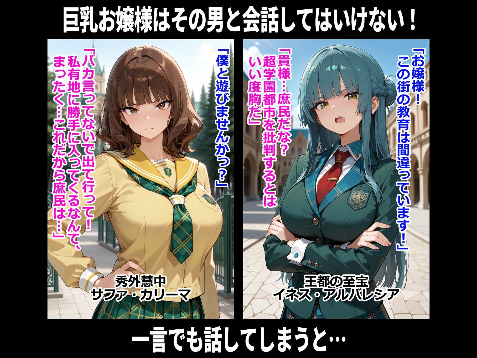 巨乳お嬢様はその男と会話してはいけない 即堕ち2コマ サンプル1ページ目