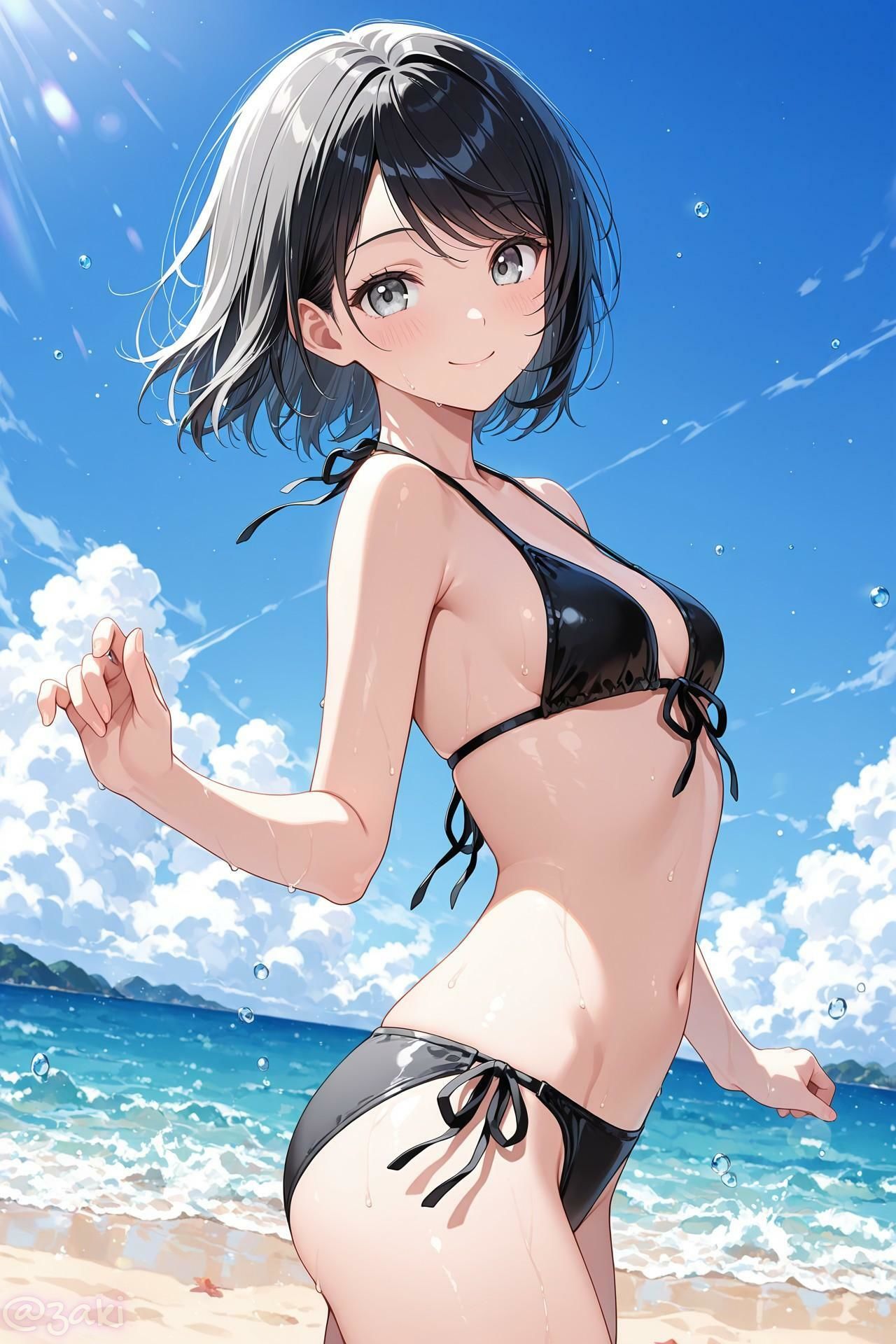 クラスメイトとビーチでイチャイチャ3 サンプル1ページ目