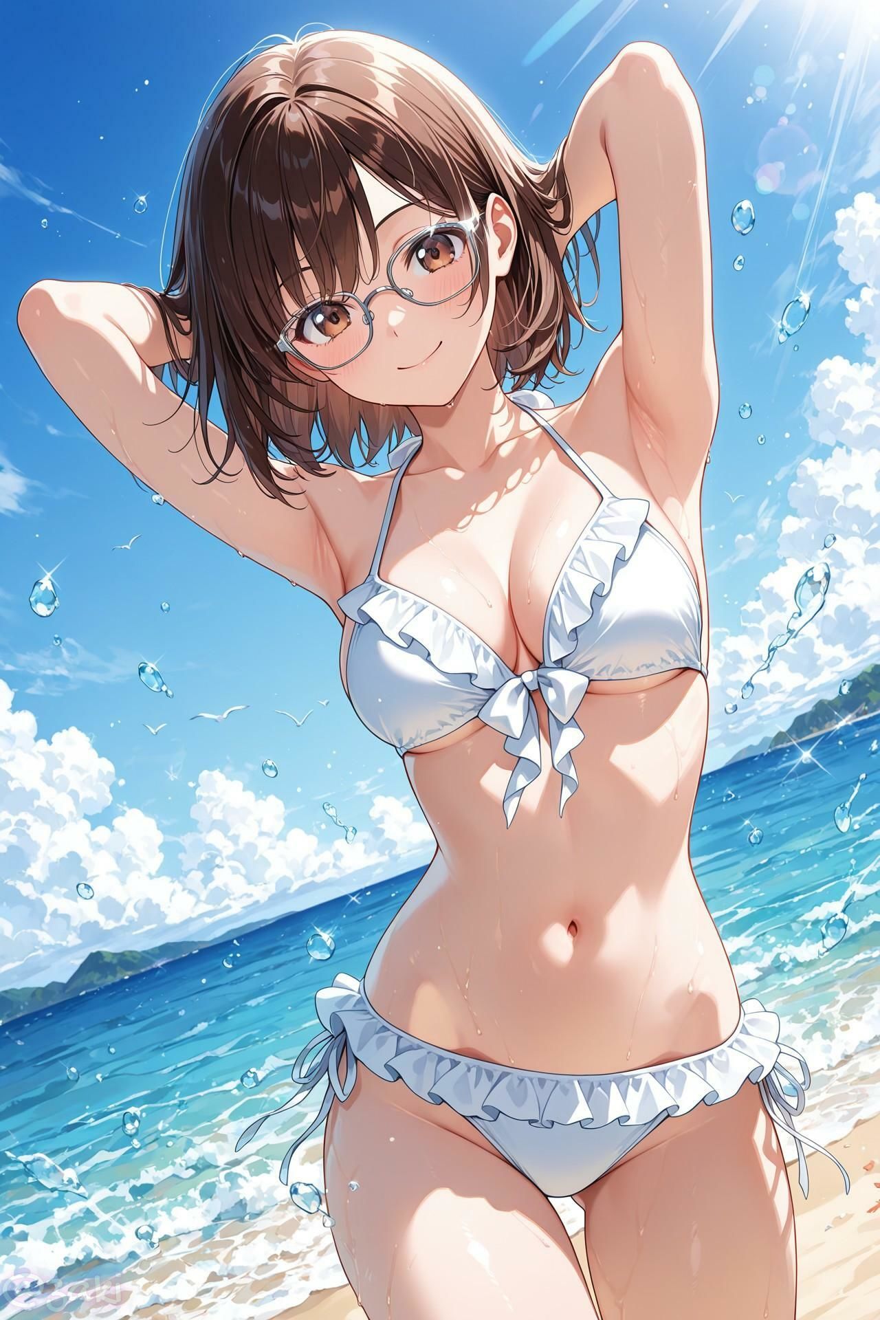 クラスメイトとビーチでイチャイチャ3 サンプル3ページ目