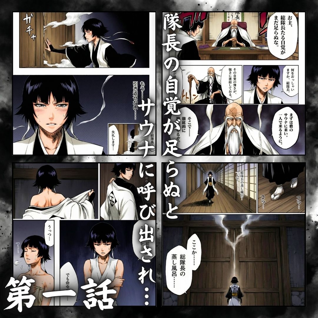 総隊長の蒸し風呂特訓〜炎熱サウナに呼び出された4名の隊長格〜 サンプル1ページ目