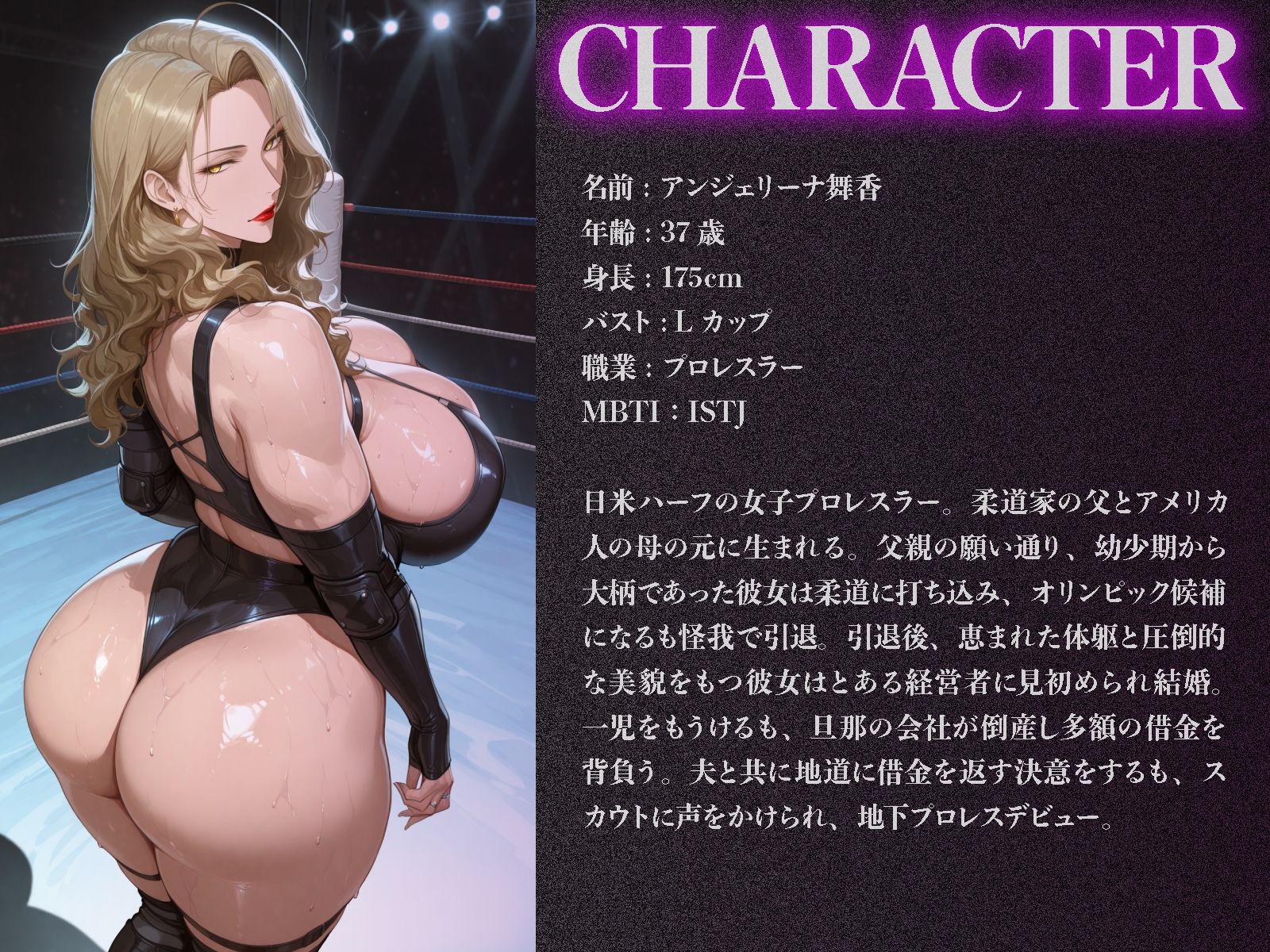 爆乳人妻プロレスラー、試合中に肉便器に堕ちるまで、 サンプル2ページ目