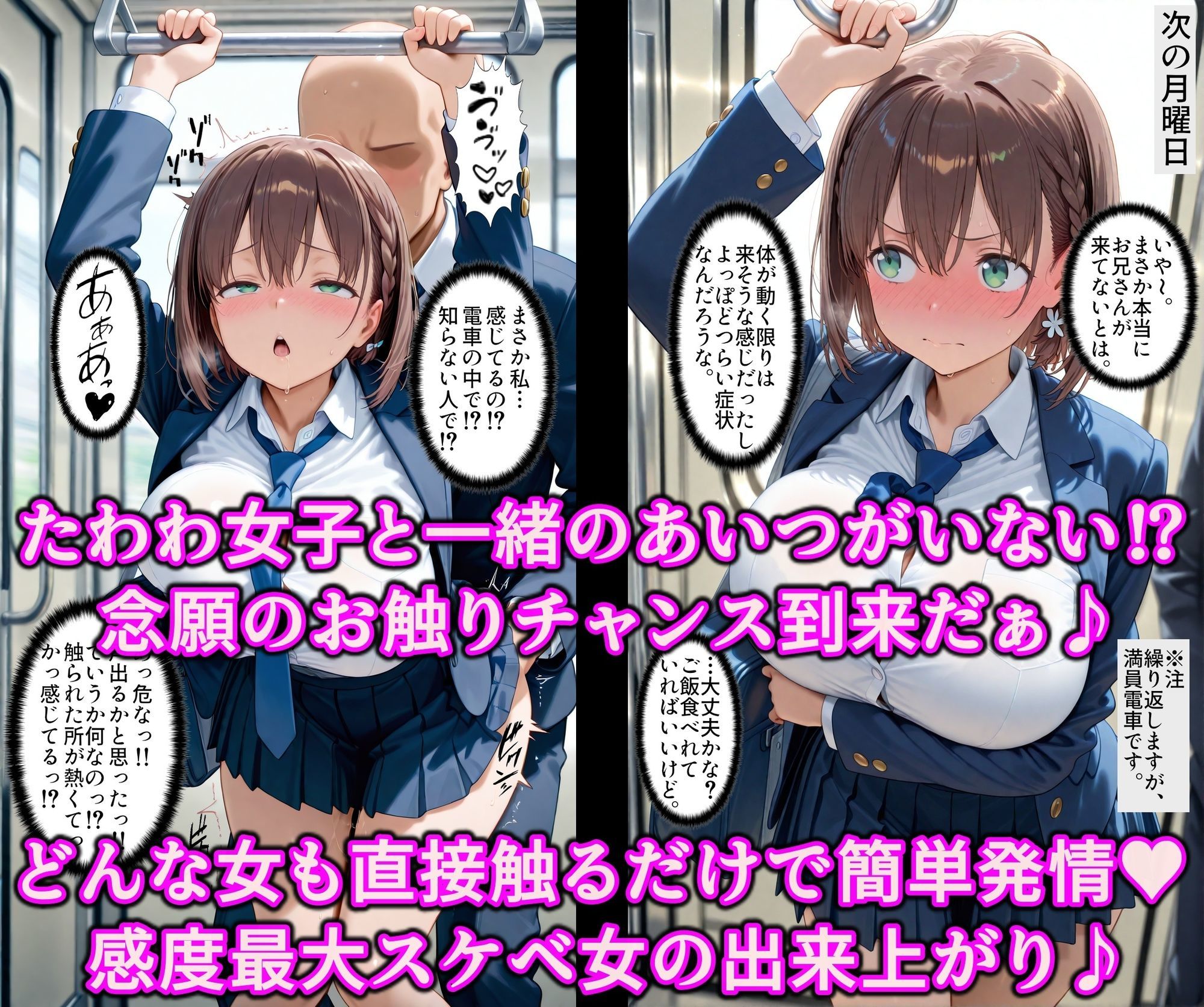 お兄さんから爆乳女子をNTR！！媚薬タッチでたわわJ系を快楽堕ち！！チンポ中毒のドスケベ痴女に淫乱調教 サンプル2ページ目