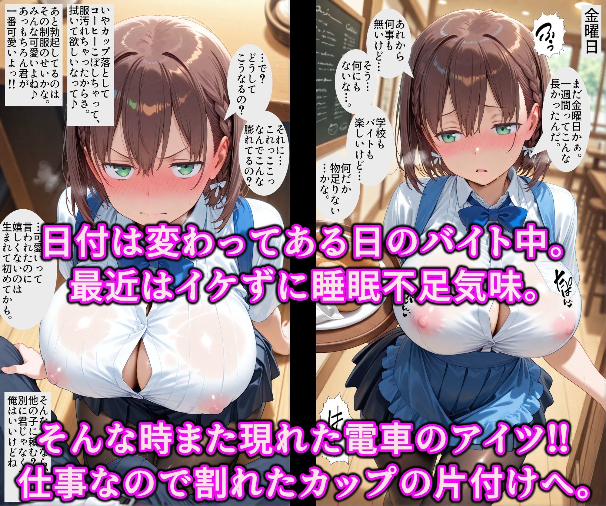 お兄さんから爆乳女子をNTR！！媚薬タッチでたわわJ系を快楽堕ち！！チンポ中毒のドスケベ痴女に淫乱調教 サンプル8ページ目