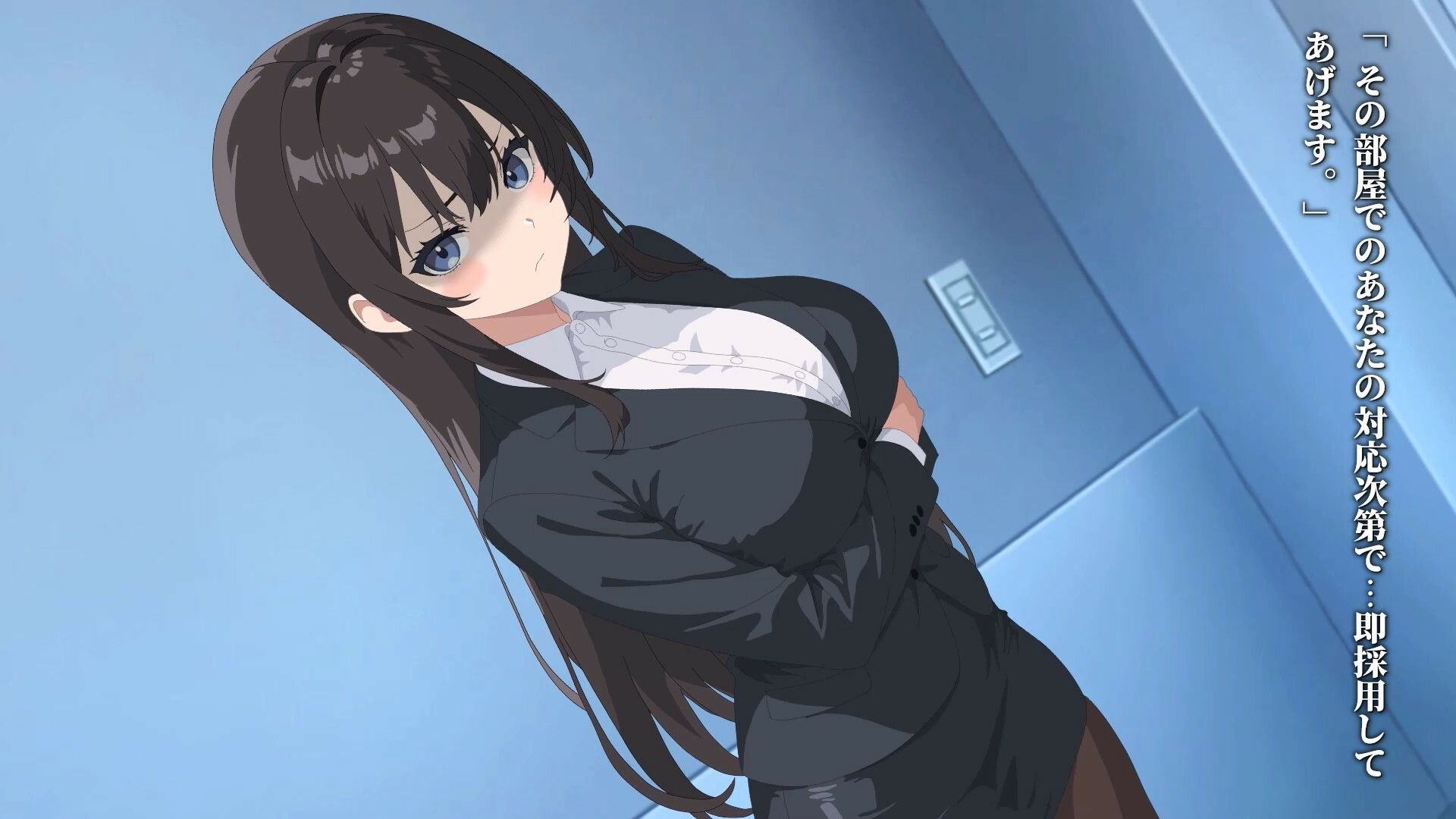 【Live2Dアニメ】内定欲しさにカラダを売る新卒女子〜面接官から密室で迫られる‘最終確認’！！〜 サンプル1ページ目